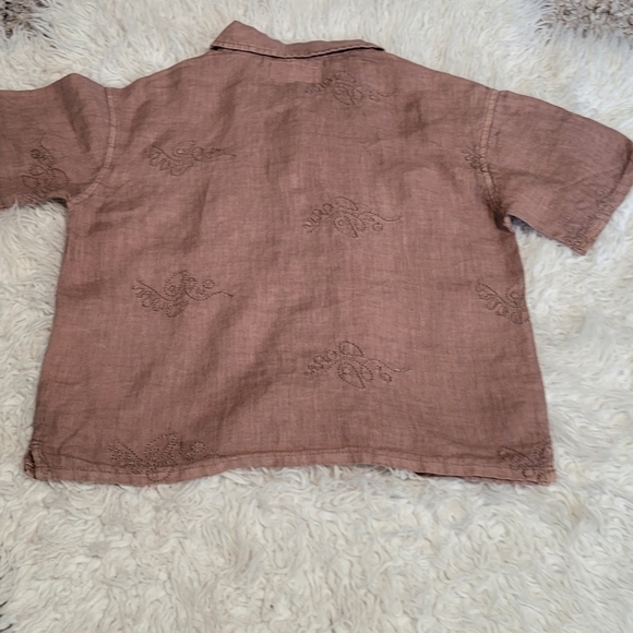 Pink Linen Shirt and Shorts Set - Picture 3 of 7